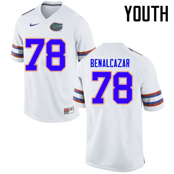 NCAA Florida Gators Ricardo Benalcazar Youth #78 Nike White Stitched Authentic College Football Jersey MXN3164NX